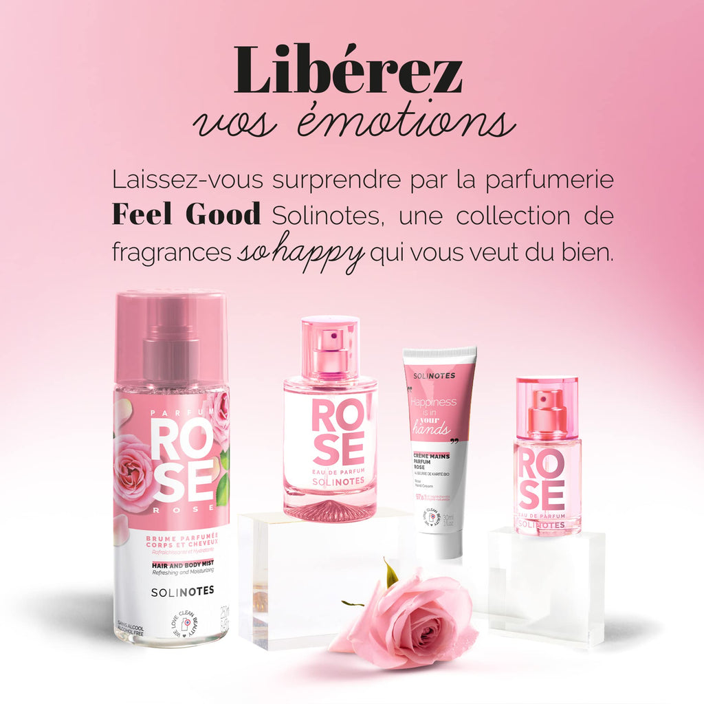 Solinotes Rose Perfume for Women – 1.7 Fl Oz / 50 ml – Clean, Vegan, Cruelty-Free, Made in France