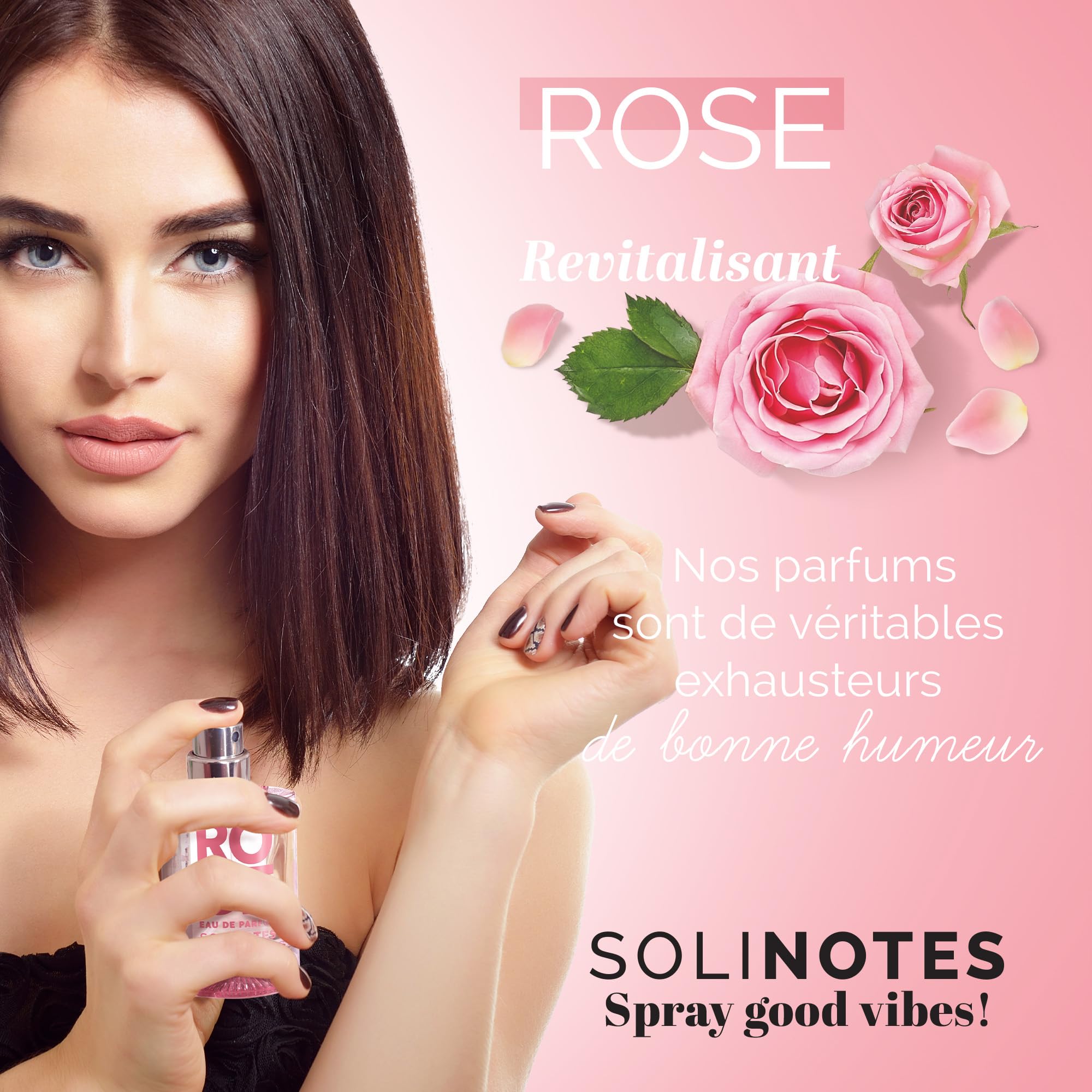 Solinotes Rose Perfume for Women – 1.7 Fl Oz / 50 ml – Clean, Vegan, Cruelty-Free, Made in France