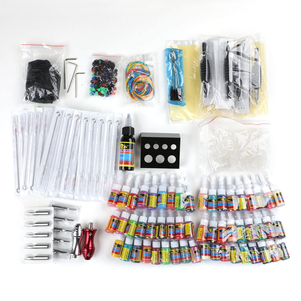 Solong Tattoo Complete Kit – 4 Pro Machines, 54 Inks, LCD Power TK453-US