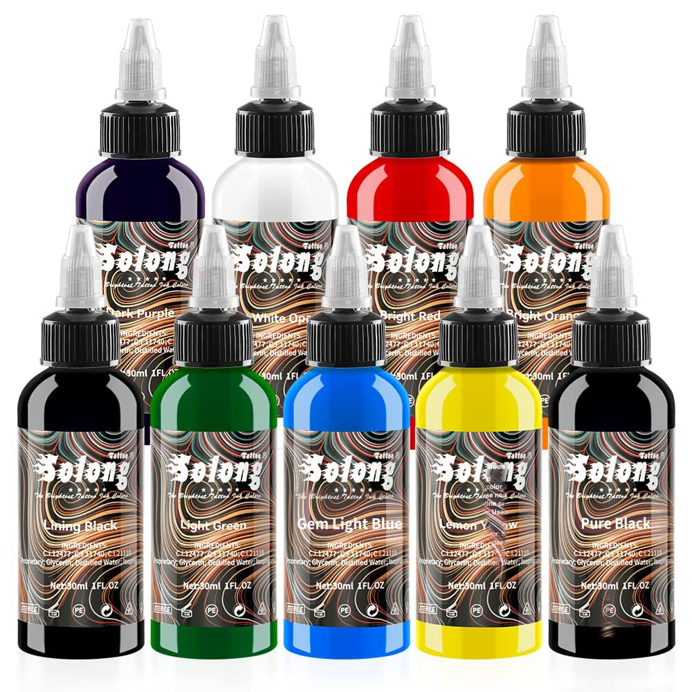 Solong Tattoo 9PCS Ink Color Set – 1oz (30ml) TI302S-30-9