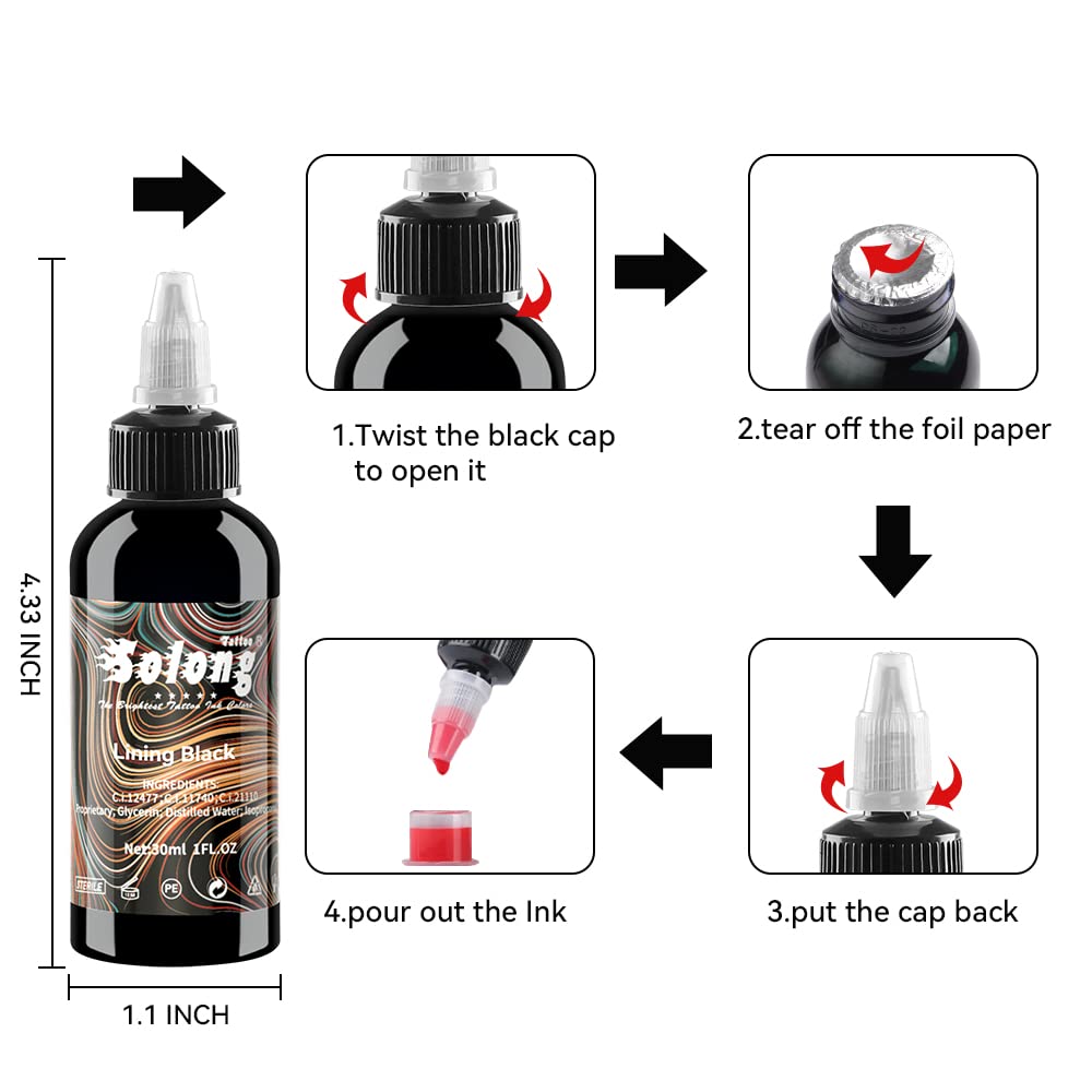 Solong Tattoo 9PCS Ink Color Set – 1oz (30ml) TI302S-30-9