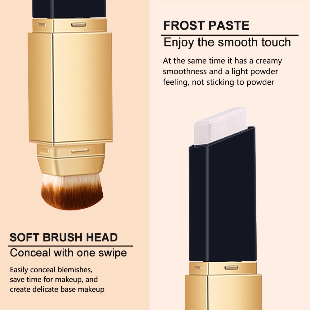 SOLOTREE 2-in-1 Foundation Stick with Brush | Color-Matching Hydrating Foundation