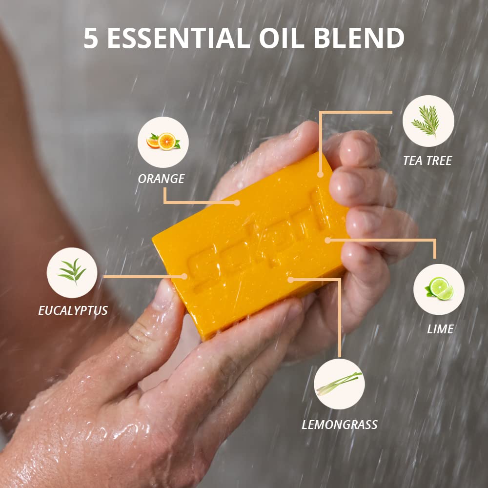 Solpri Shield Tea Tree Soap Bar with Lemongrass & Eucalyptus – 4 oz x2 – Cold-Process, Made in USA