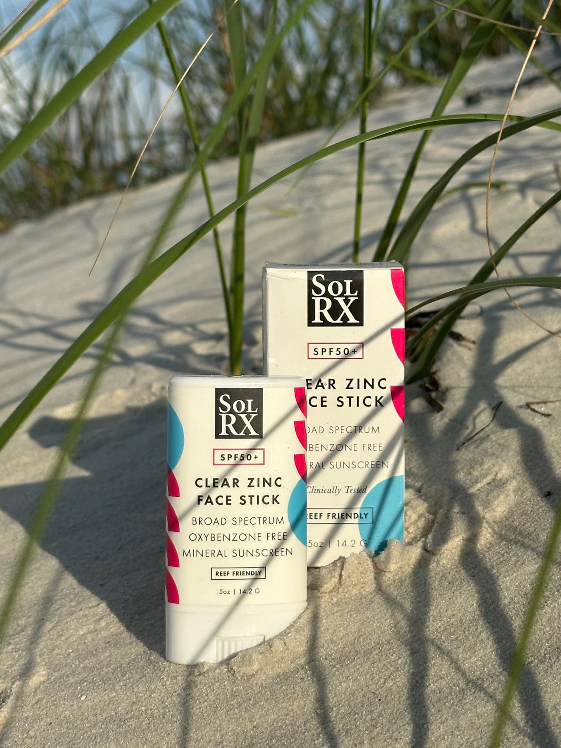 SolRX Mineral SPF 50 Sunscreen Stick for Face – Clear, Non-Greasy, Reef-Safe (Pack of 2)