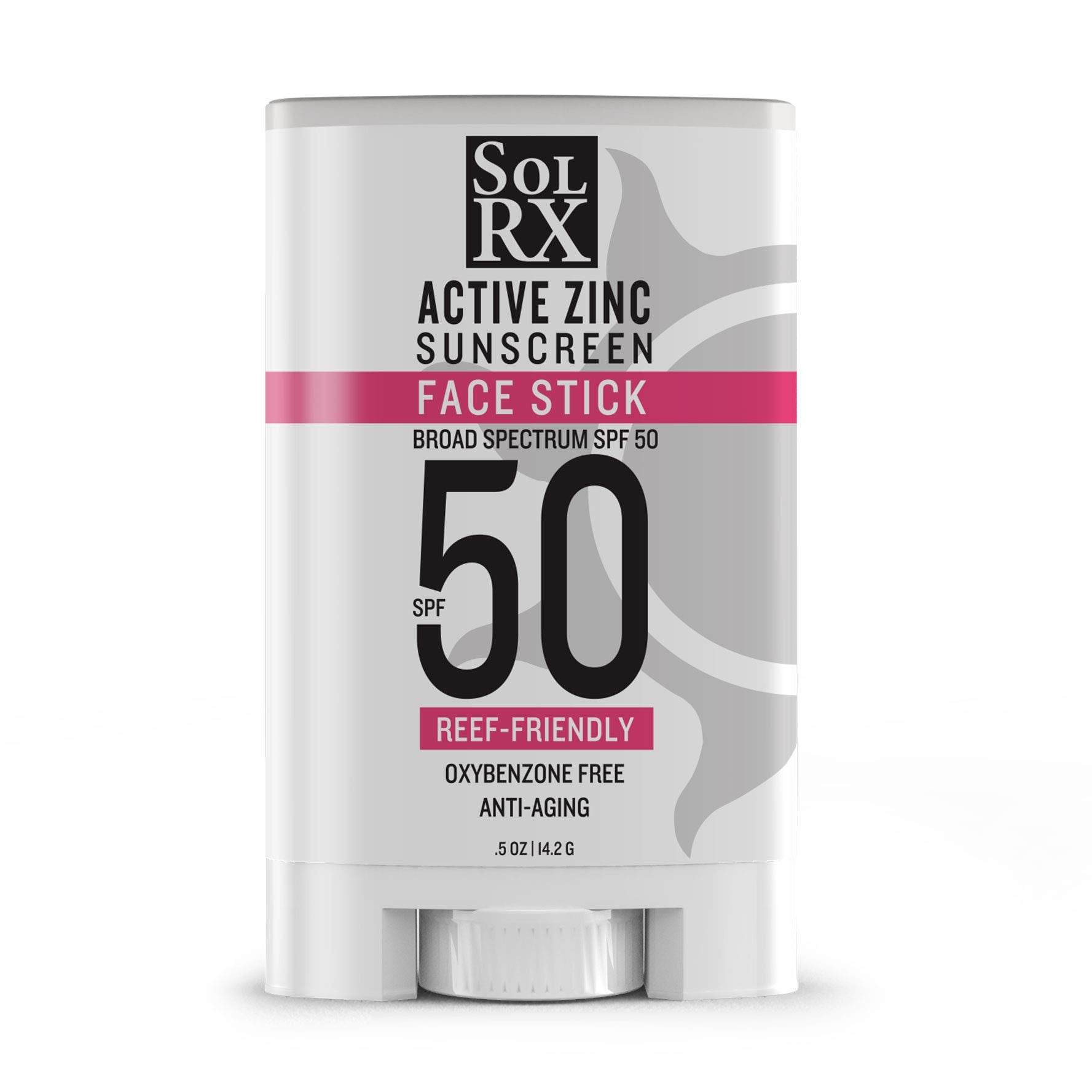 SolRX Mineral SPF 50 Sunscreen Stick for Face – Clear, Non-Greasy, Reef-Safe (Pack of 2)