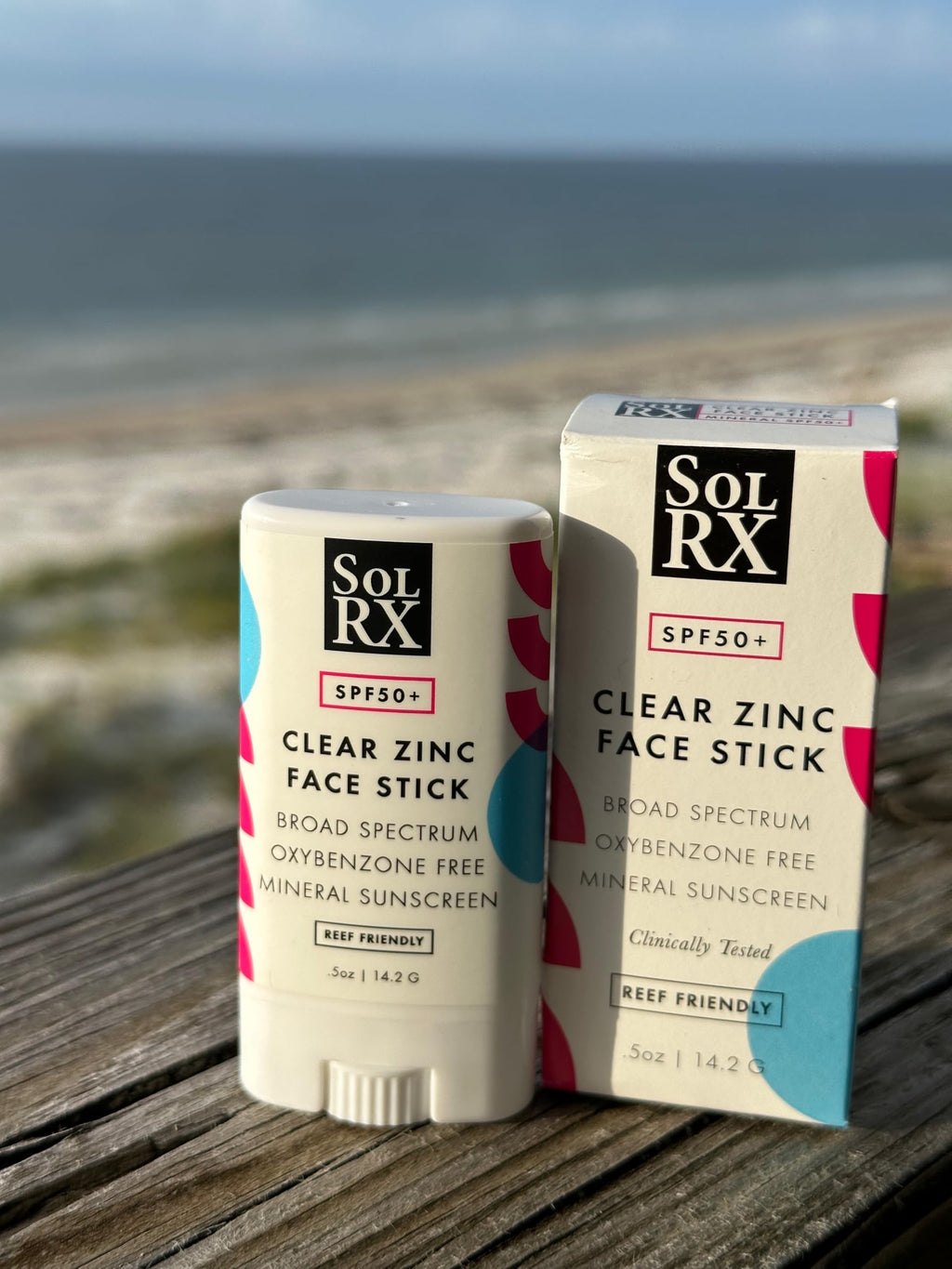 SolRX Mineral SPF 50 Sunscreen Stick for Face – Clear, Non-Greasy, Reef-Safe (Pack of 2)