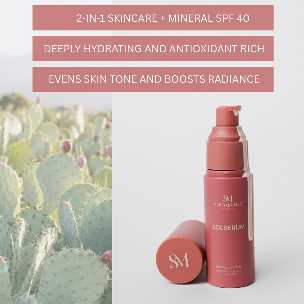 Solserum Mineral Sunscreen SPF 40 — Dermatologist-Formulated Tint with Niacinamide & Antioxidants (No White Cast)