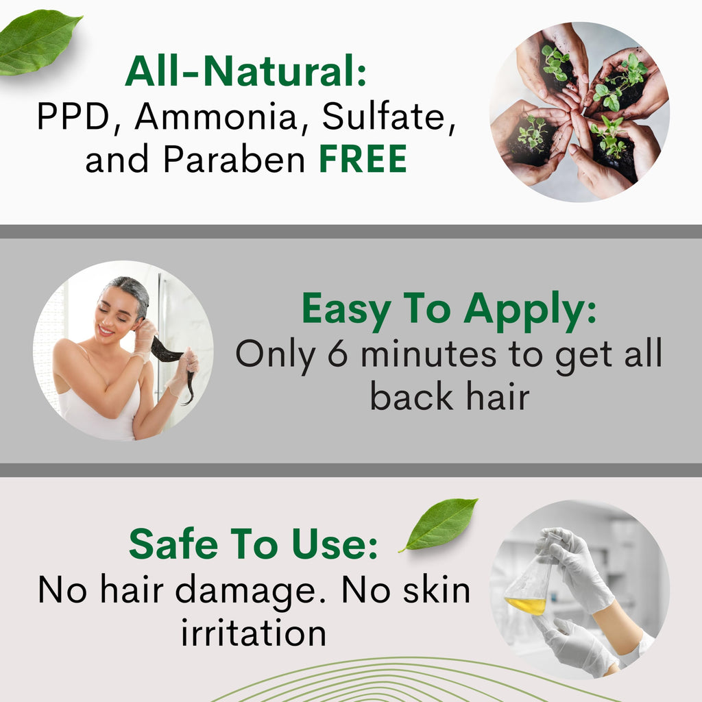 Solutrel Black Hair Dye Shampoo – Instant Gray Coverage, 10-in-1 Herbal Color (Ammonia-Free)