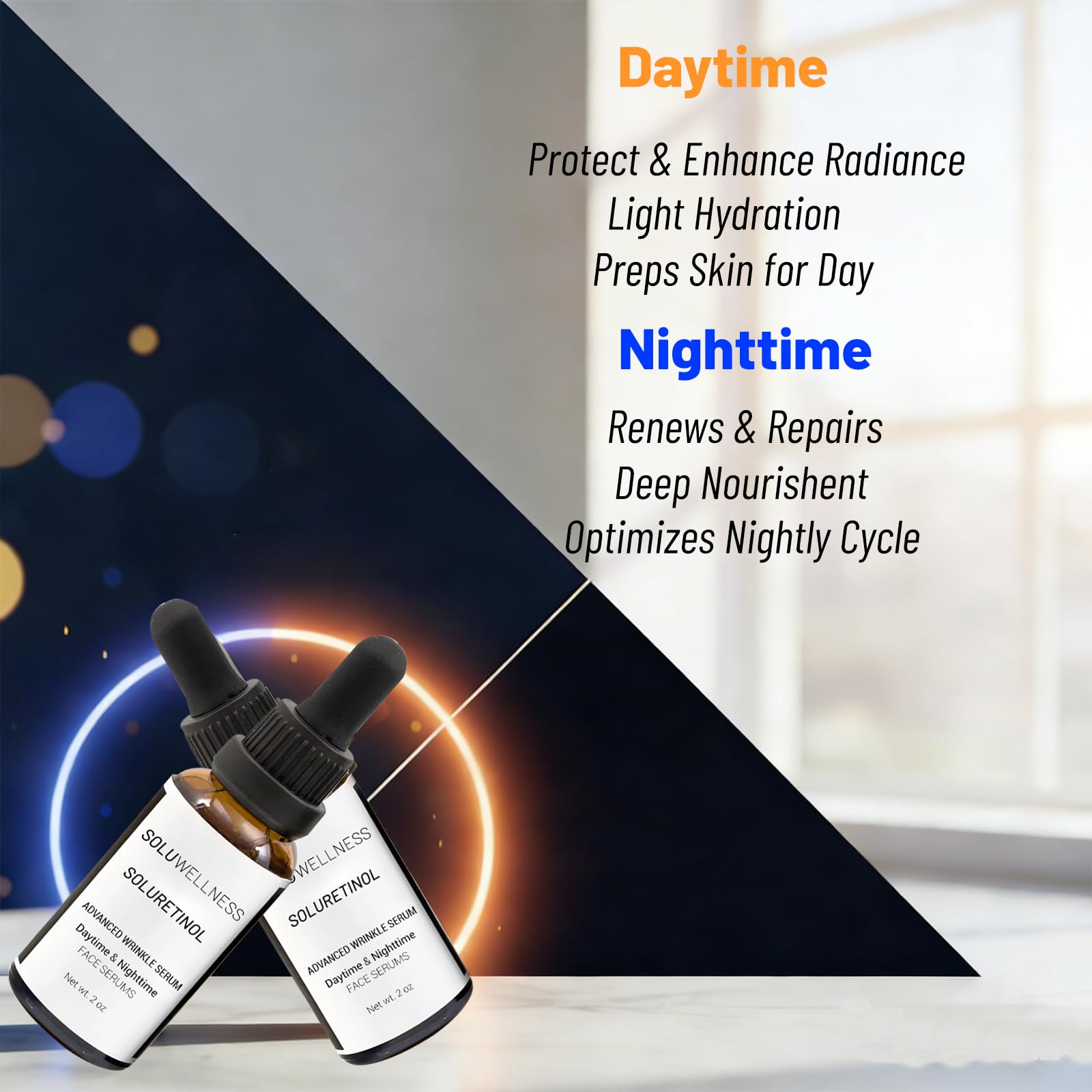 SOLUWELLNESS Soluretinol Advanced Wrinkle Serum + Skin Renewing Day & Night System