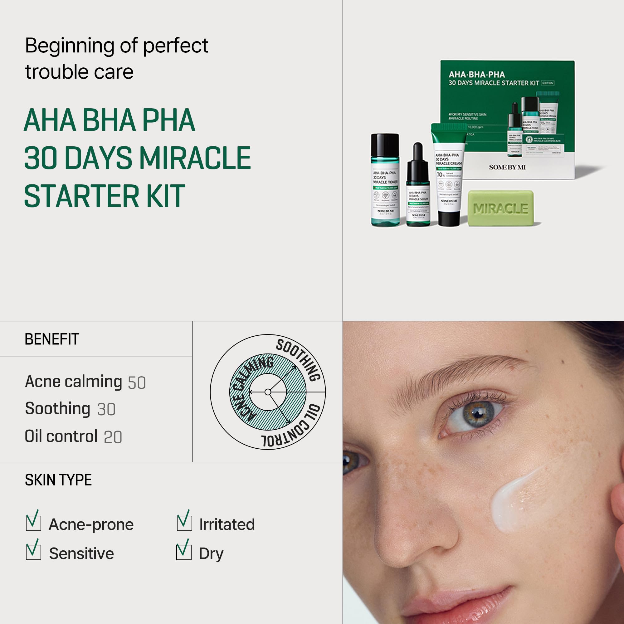 SOME BY MI AHA BHA PHA 30Days Starter Kit – Mild Exfoliating Daily Skincare Set