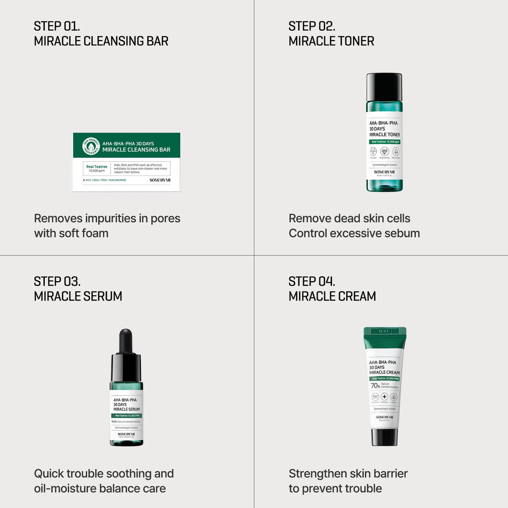 SOME BY MI AHA BHA PHA 30Days Starter Kit – Mild Exfoliating Daily Skincare Set