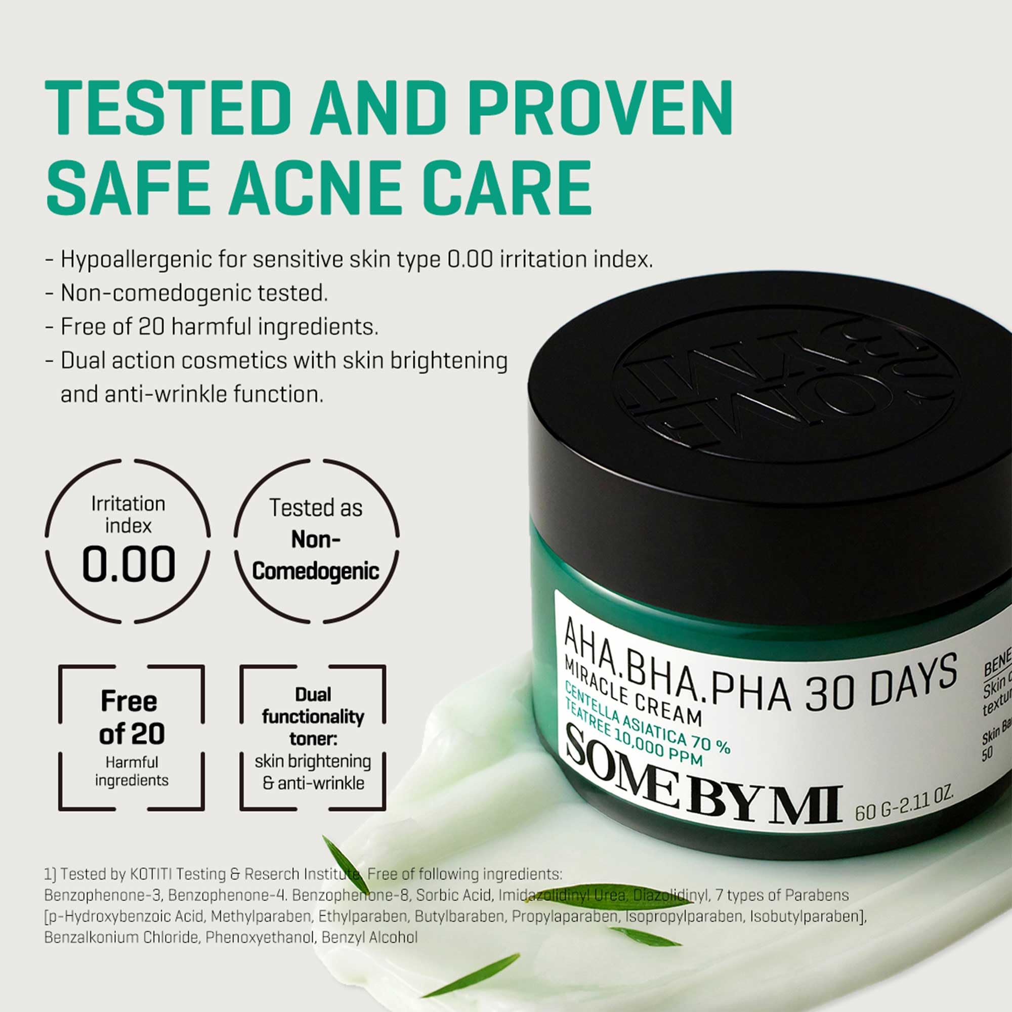 SOME BY MI AHA BHA PHA 30 Days Miracle Cream – Pack of 2 | Gentle Exfoliating Moisturizer for All Skin Types