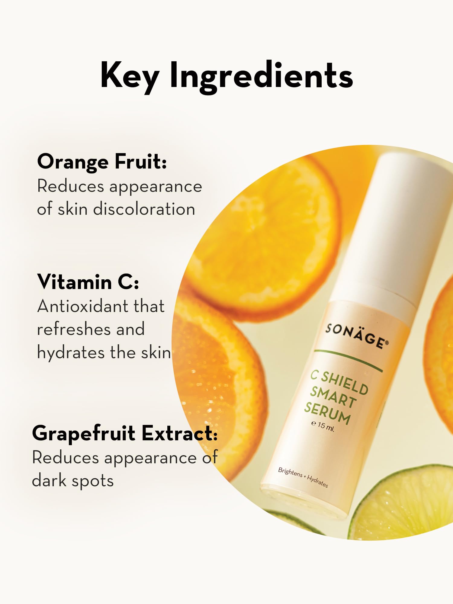 SONAGE C Shield Smart Serum: Hyaluronic Acid & Vitamin C | Brightens, Blue Light Shield, Fades Dark Spots (15 ml)