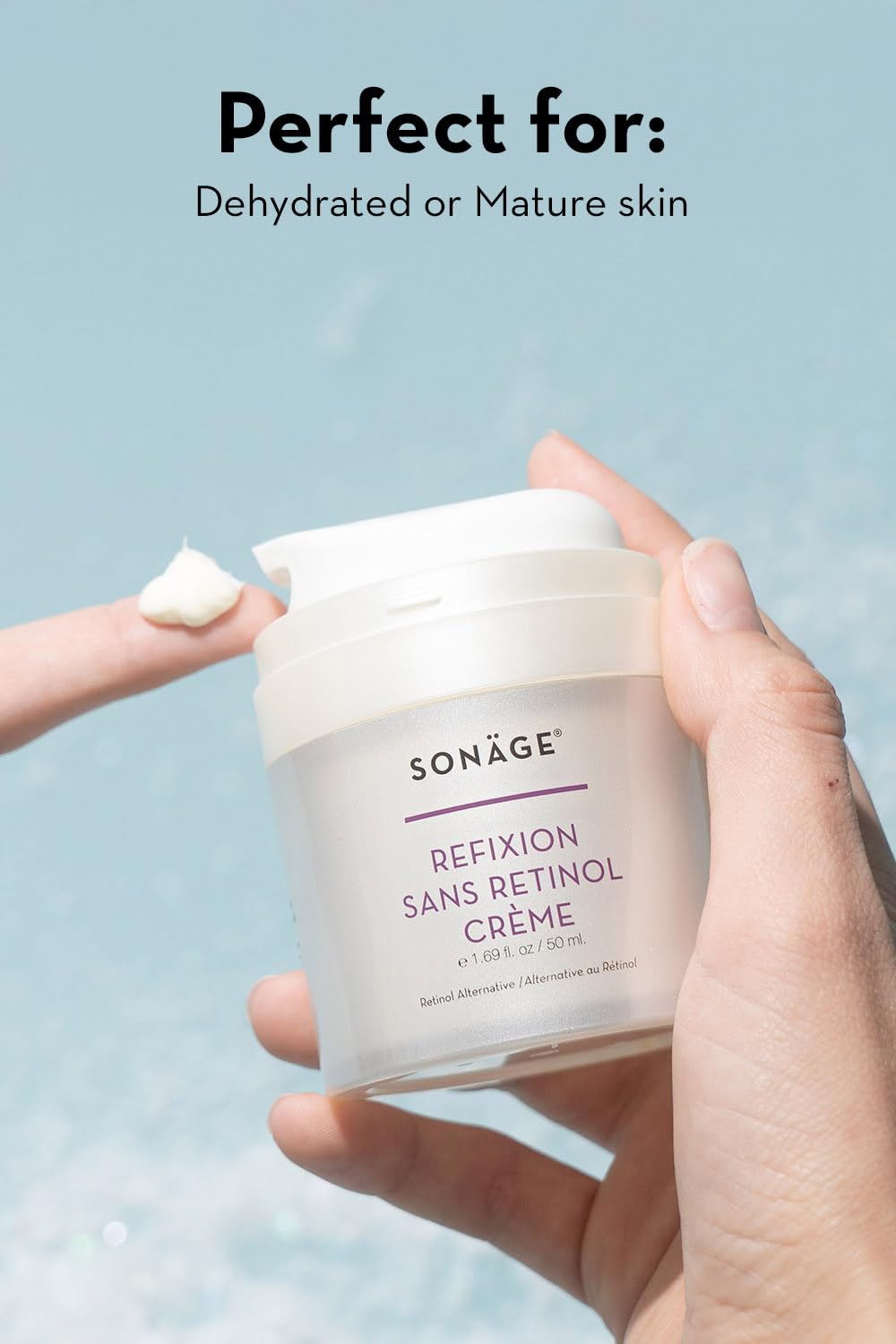 SONAGE Refixion Sans Retinol Cream | Bakuchiol Anti-Aging Moisturizer | Natural Retinol Alternative