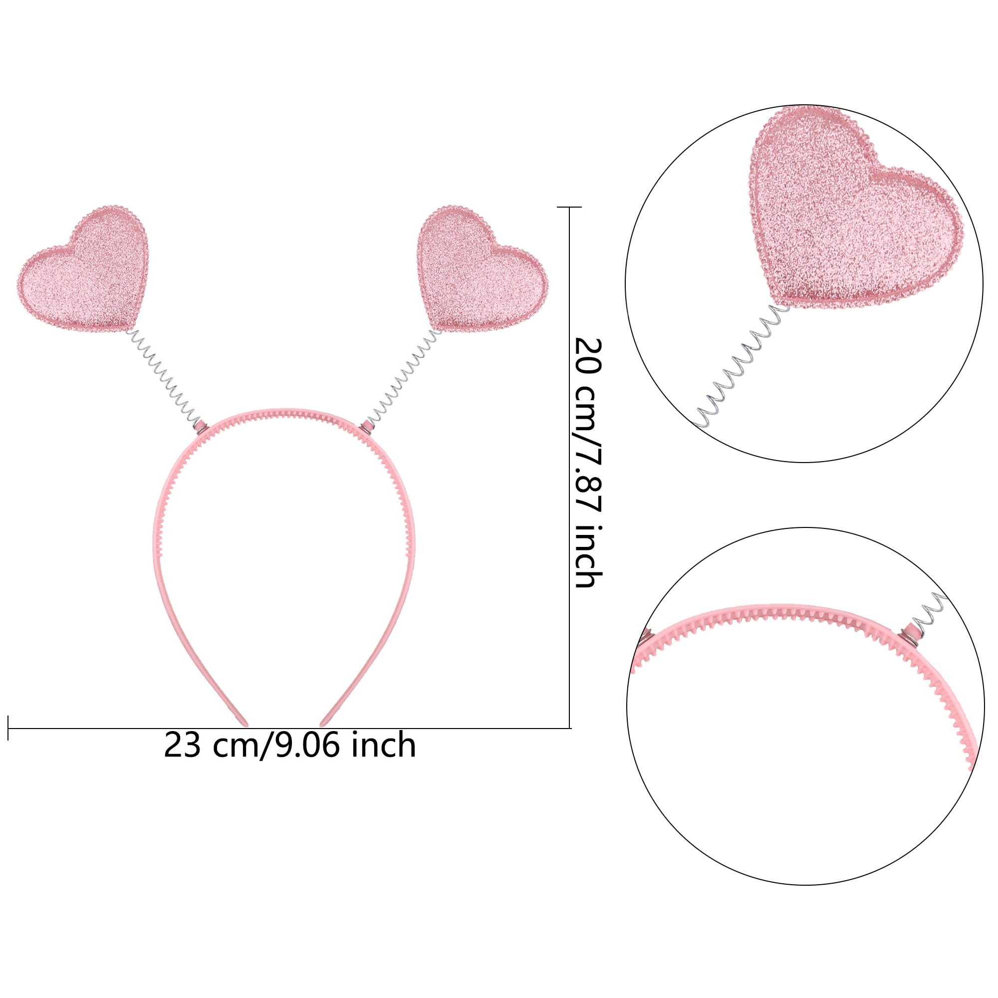 Sonarun 12 Pack Heart Shaped Sequins Headbands – Valentine's Day Party Accessories