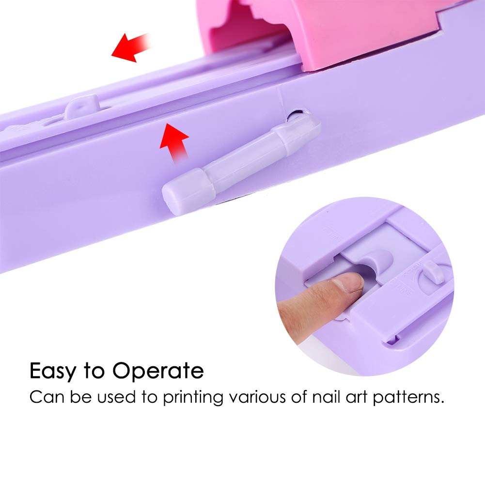Sonew Nail Art Pattern Printer – Professional DIY Nail Stamper with 6 Stainless Templates