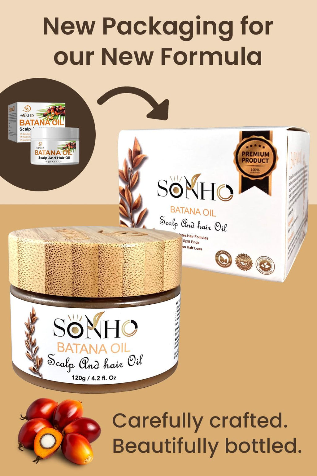 SONHO Batana Oil — Raw Organic Hair Growth Oil from Honduras