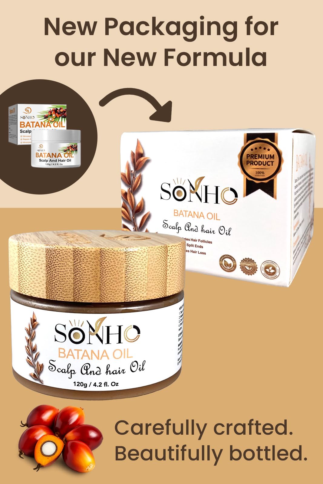 SONHO Batana Oil — Raw Organic Hair Growth Oil from Honduras