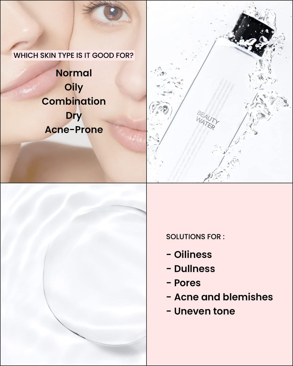 SON&PARK Beauty Water 2 Pack Set 340ml | Rose Water Toner with Witch Hazel | Hydrating Exfoliating Cleanser