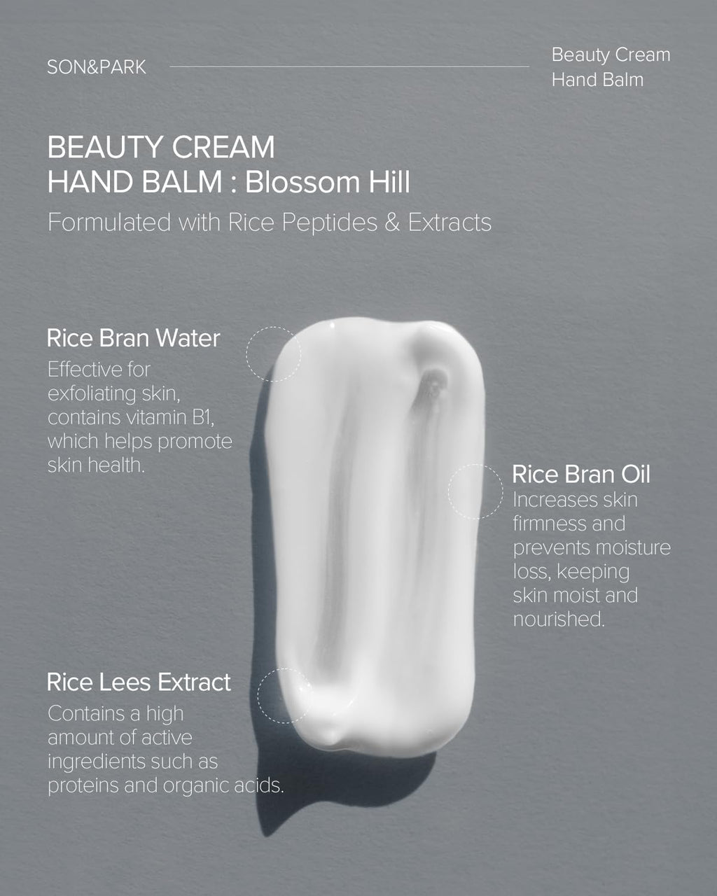 SON&PARK Beauty Water Vegan Hand Balm Cream – Instant Relief Moisturizing Hand Lotion (50 mL) | On-the-Go Hydration