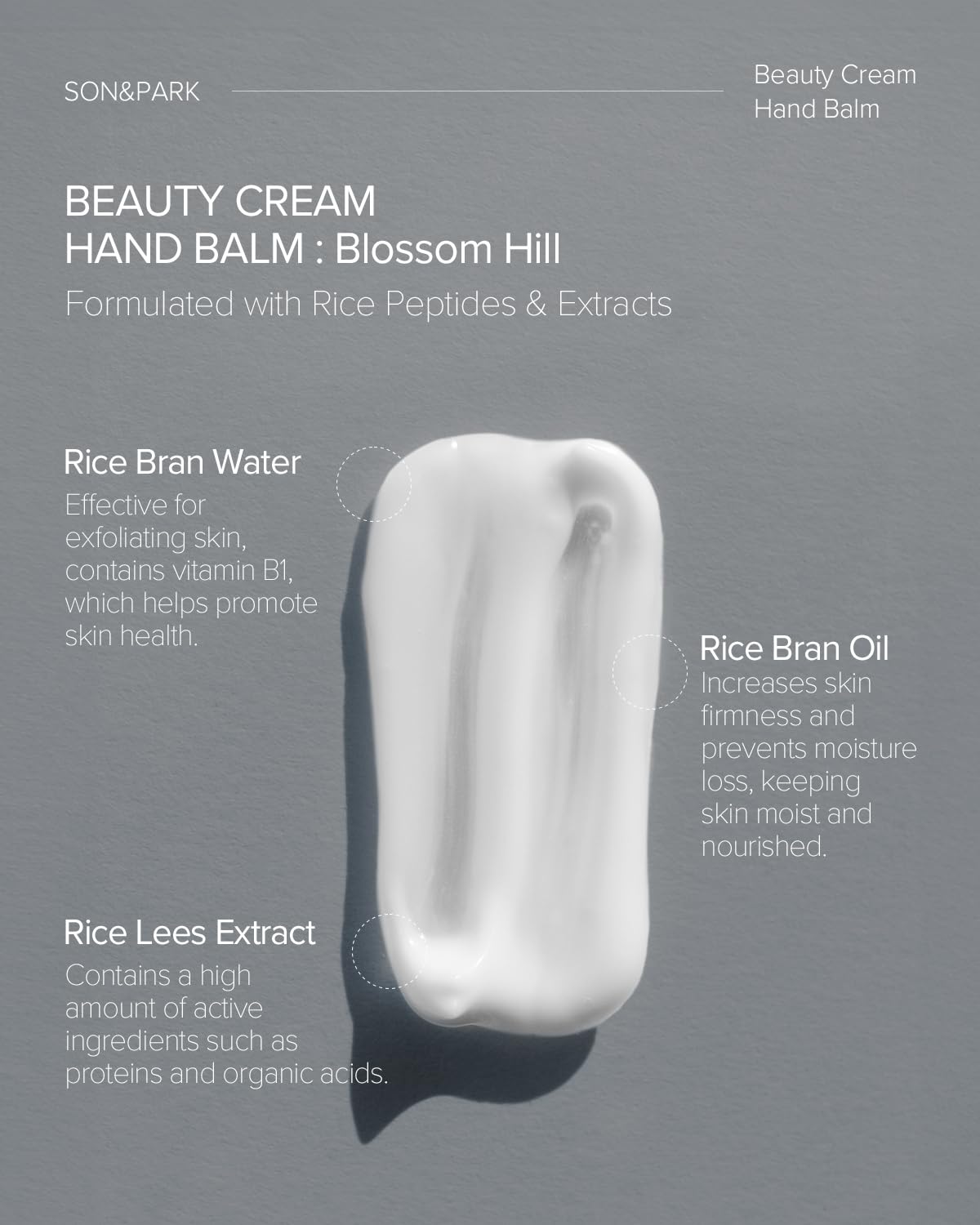 SON&PARK Beauty Water Vegan Hand Balm Cream – Instant Relief Moisturizing Hand Lotion (50 mL) | On-the-Go Hydration