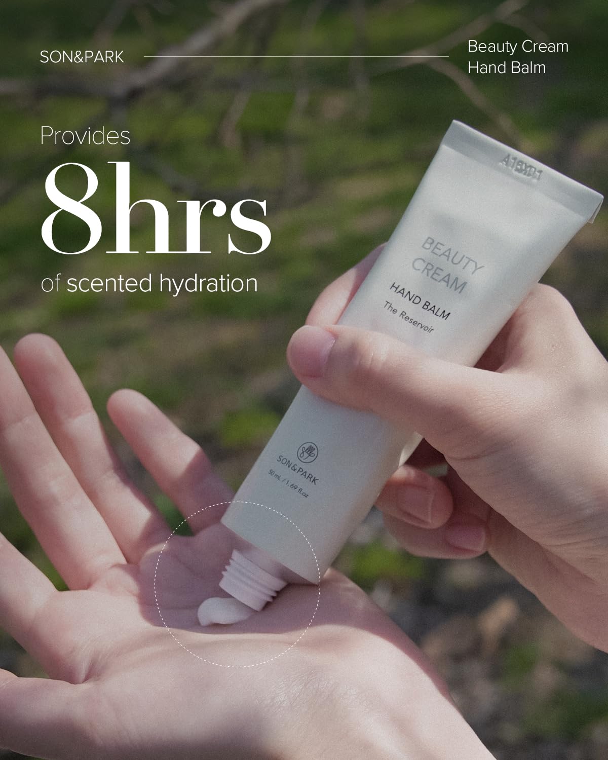 SON&PARK Beauty Water Vegan Hand Balm Cream – Instant Relief Moisturizing Hand Lotion (50 mL) | On-the-Go Hydration