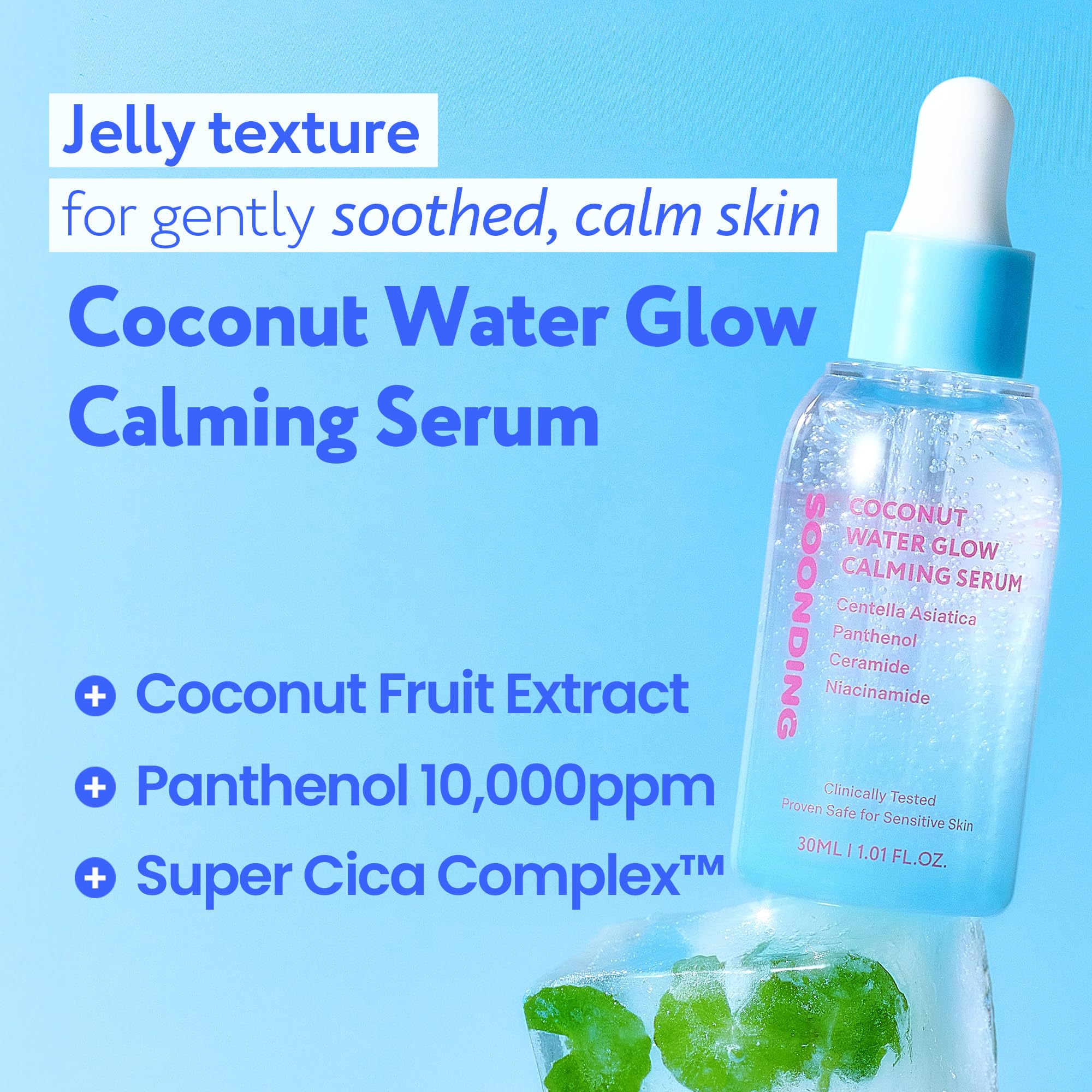 SOONDING Coconut Water Glow Calming Serum | Hydrating, Soothing Korean Skincare for Sensitive Skin