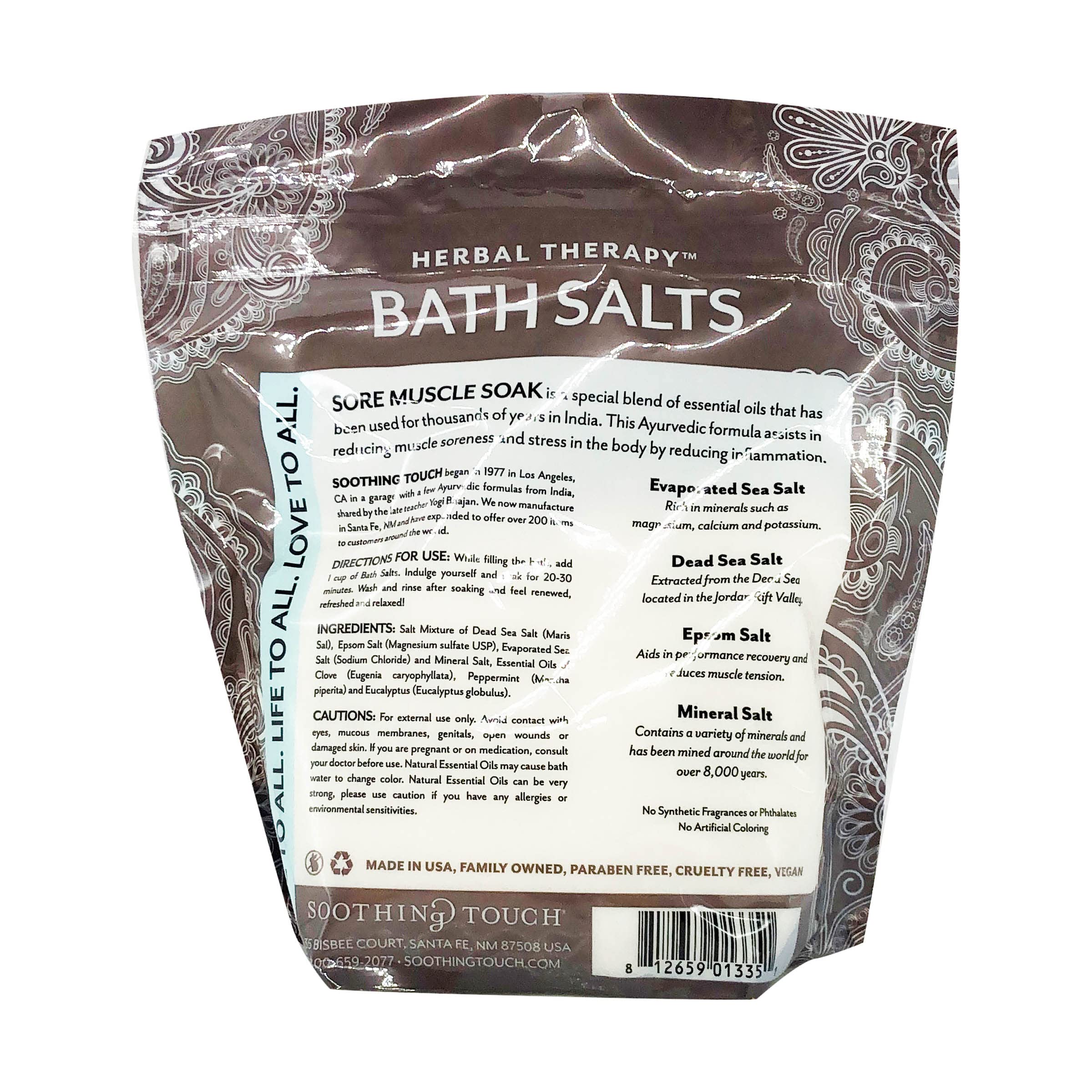 Soothing Touch Tension Relief Bath Salts – Eucalyptus, Clove & Peppermint, 32 oz