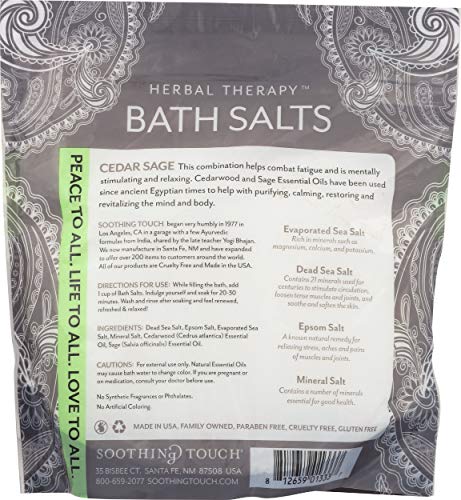 Soothing Touch Cedar Sage Restoring Bath Salts Pouch – 32 Oz