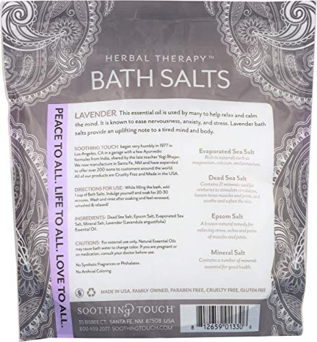 Soothing Touch Lavender Bath Salts Pouch – 32 oz