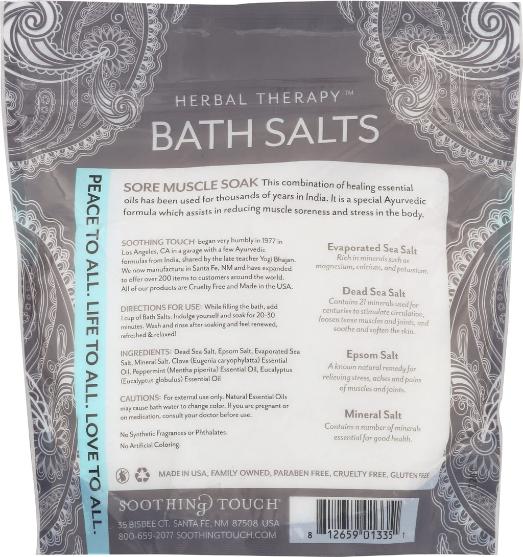 Soothing Touch Tension Relief Bath Salts – Eucalyptus, Clove & Peppermint, 32 oz