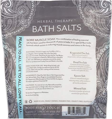 Soothing Touch Tension Relief Bath Salts – Eucalyptus, Clove & Peppermint, 32 oz