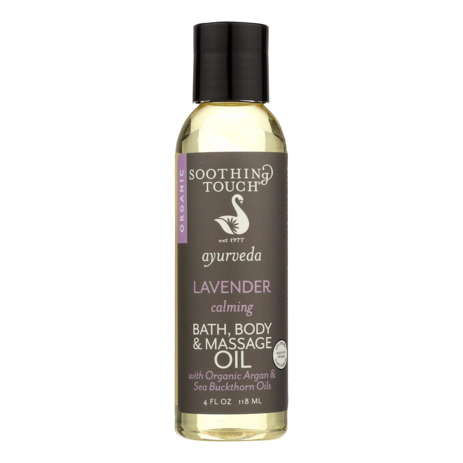 Soothing Touch Lavender Bath, Body & Massage Oil – Organic Ayurveda, 4 oz