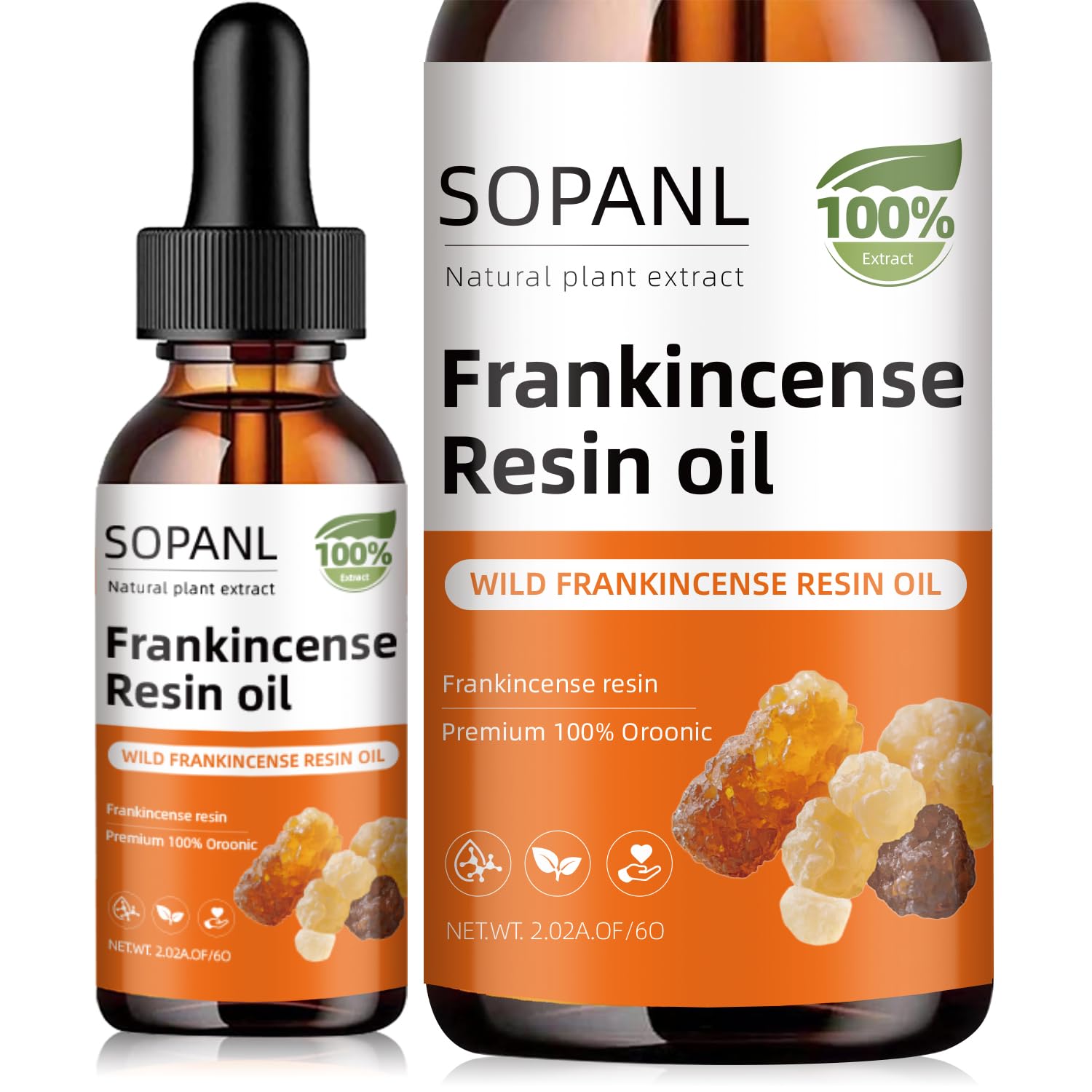 SOPANL Organic Frankincense Resin Oil for Face – Hydration, Smoothing & Soothing, 2 Fl Oz