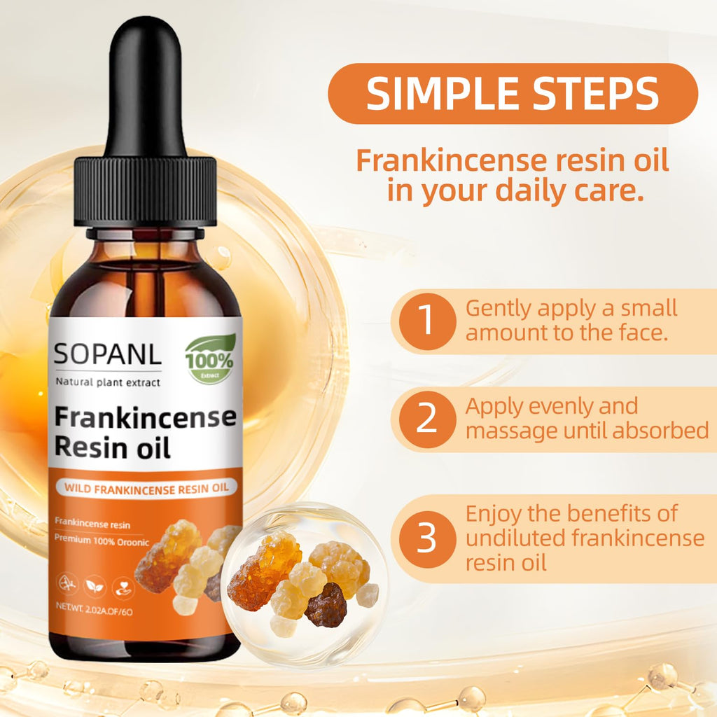 SOPANL Organic Frankincense Resin Oil for Face – Hydration, Smoothing & Soothing, 2 Fl Oz