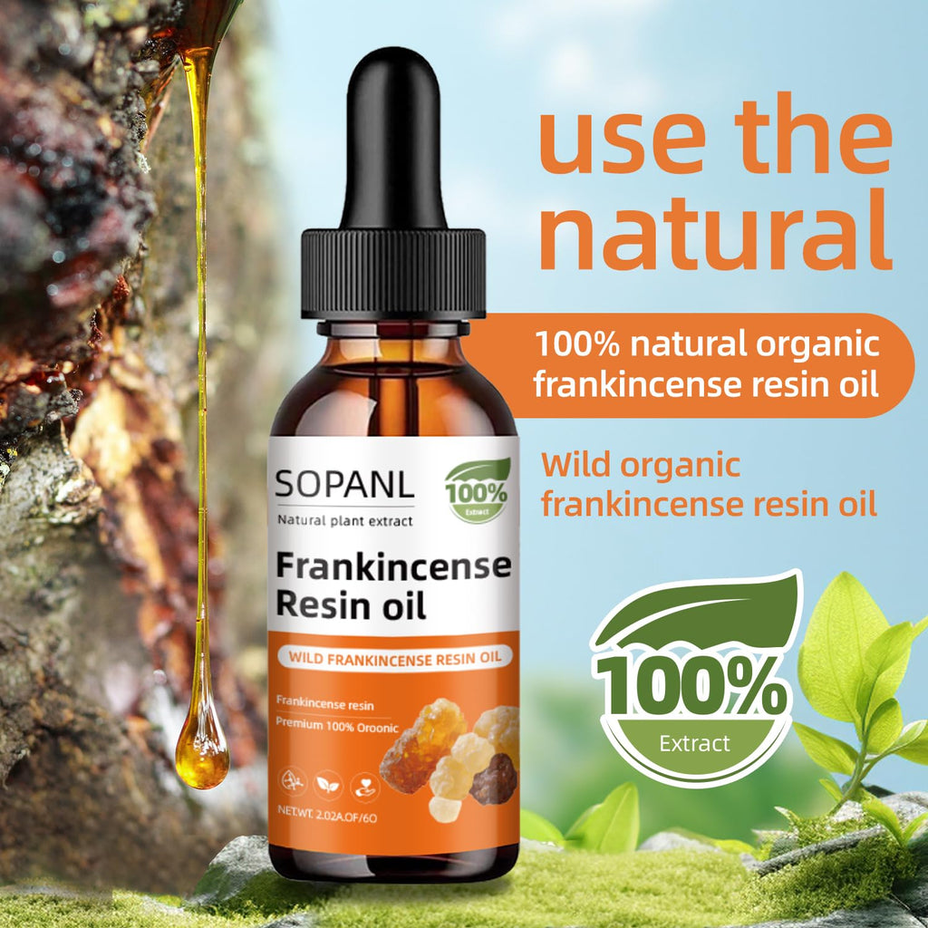 SOPANL Organic Frankincense Resin Oil for Face – Hydration, Smoothing & Soothing, 2 Fl Oz