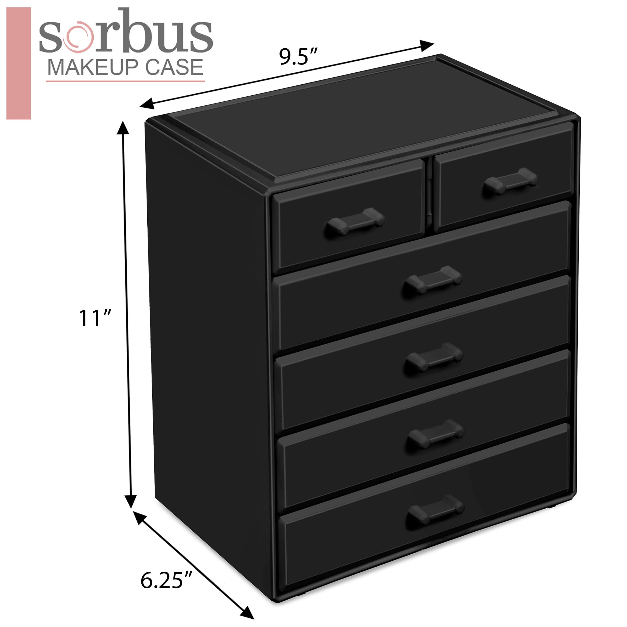 Sorbus Acrylic Makeup Organizer – Large 4-Drawer + 2-Small Drawer Vanity Storage