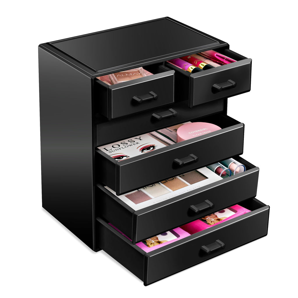 Sorbus Acrylic Makeup Organizer – Large 4-Drawer + 2-Small Drawer Vanity Storage