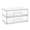 Sorbus Acrylic Storage Containers 2 Pack - Stackable Clear Bins for Bathroom Organization (12.1 Wide)