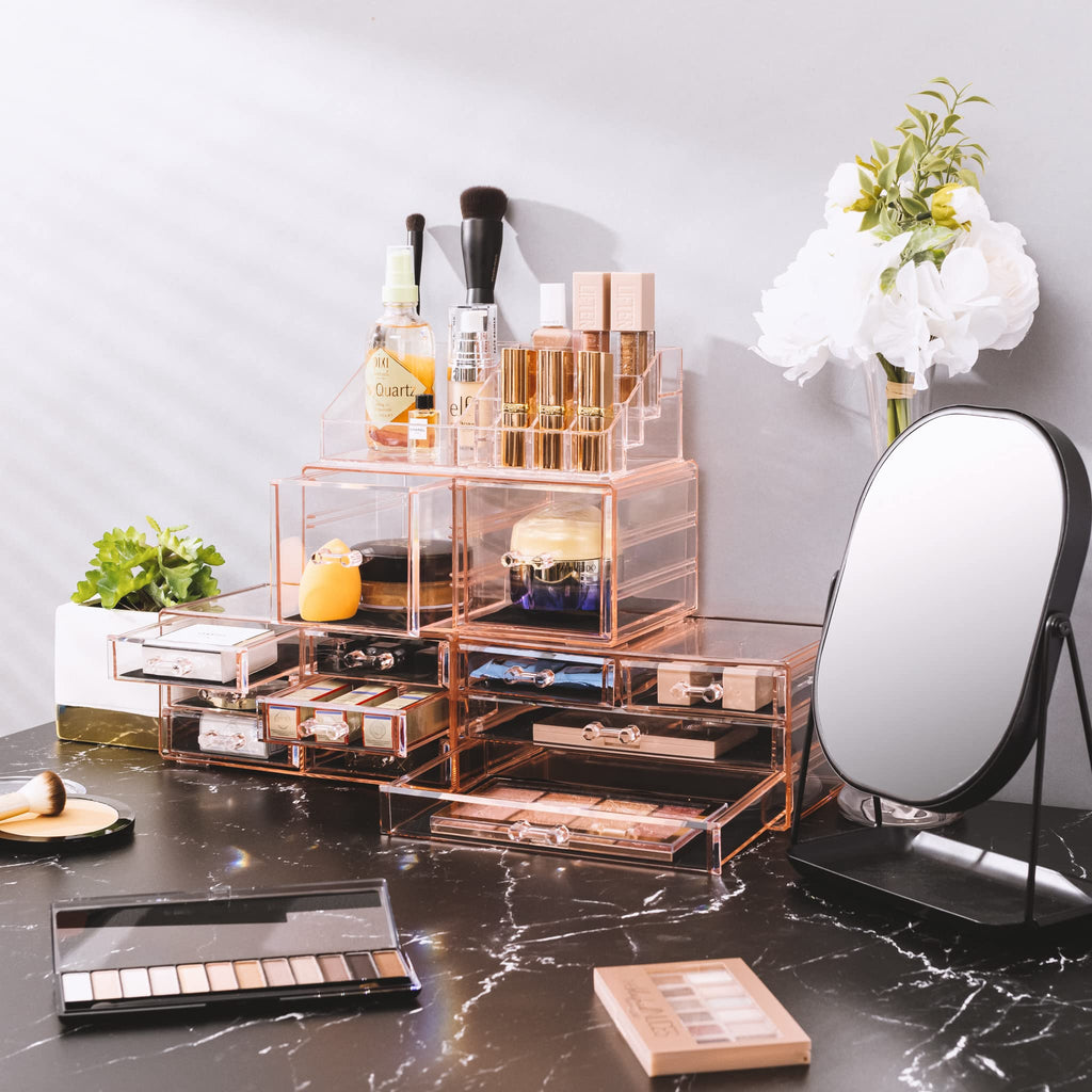 Sorbus Large Makeup Organizer - Clear Stackable Vanity Storage with 12 Drawers