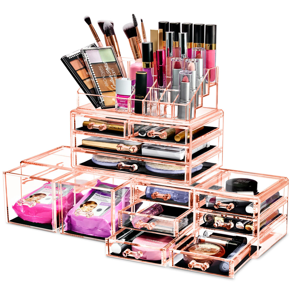 Sorbus Large Makeup Organizer - Clear Stackable Vanity Storage with 12 Drawers