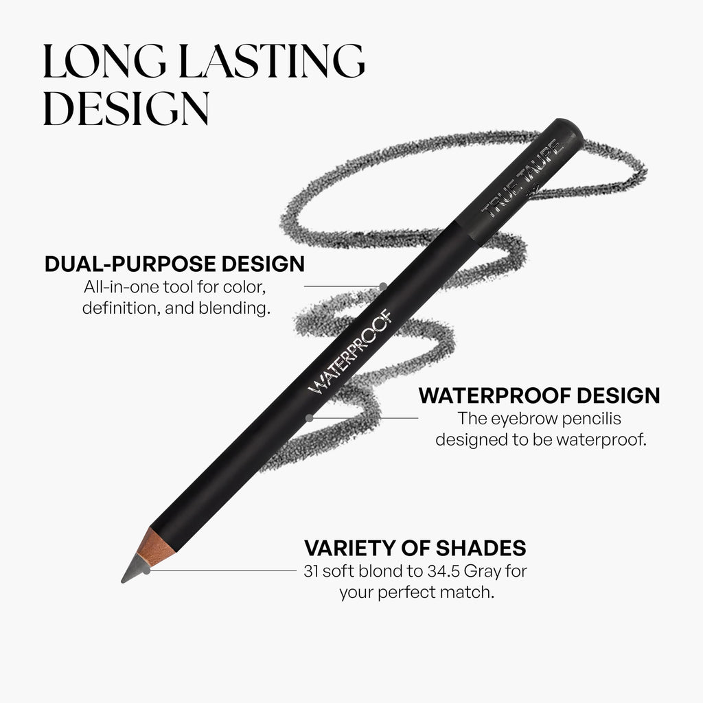 SORMÉ Waterproof Eyebrow Pencil – Soft Gray 0.04 oz | Dual-Ended Pencil & Brush
