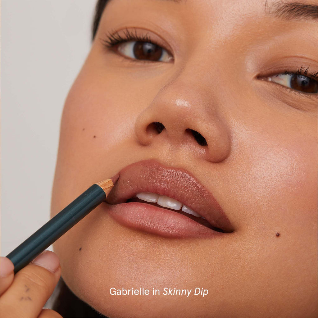 SOSHE Beauty Soft Glide Lip Liner Skinny Dip Cool Nude | Hydrating, Smooth, Cruelty-Free, Plastic Negative