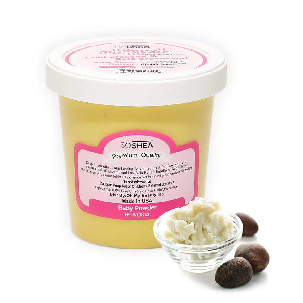 SoShea Whipped Shea Butter Baby Powder – Nourishes, Hydrates & Renewed Skin | 11.5oz