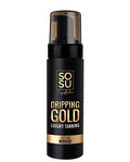 SOSU Dripping Gold Luxury Tanning Mousse — 5 Oz | Hyaluronic Acid, Vitamins A & E | Vegan, Cruelty-Free, Paraben-Free | Medium, Dark, Ultra Dark