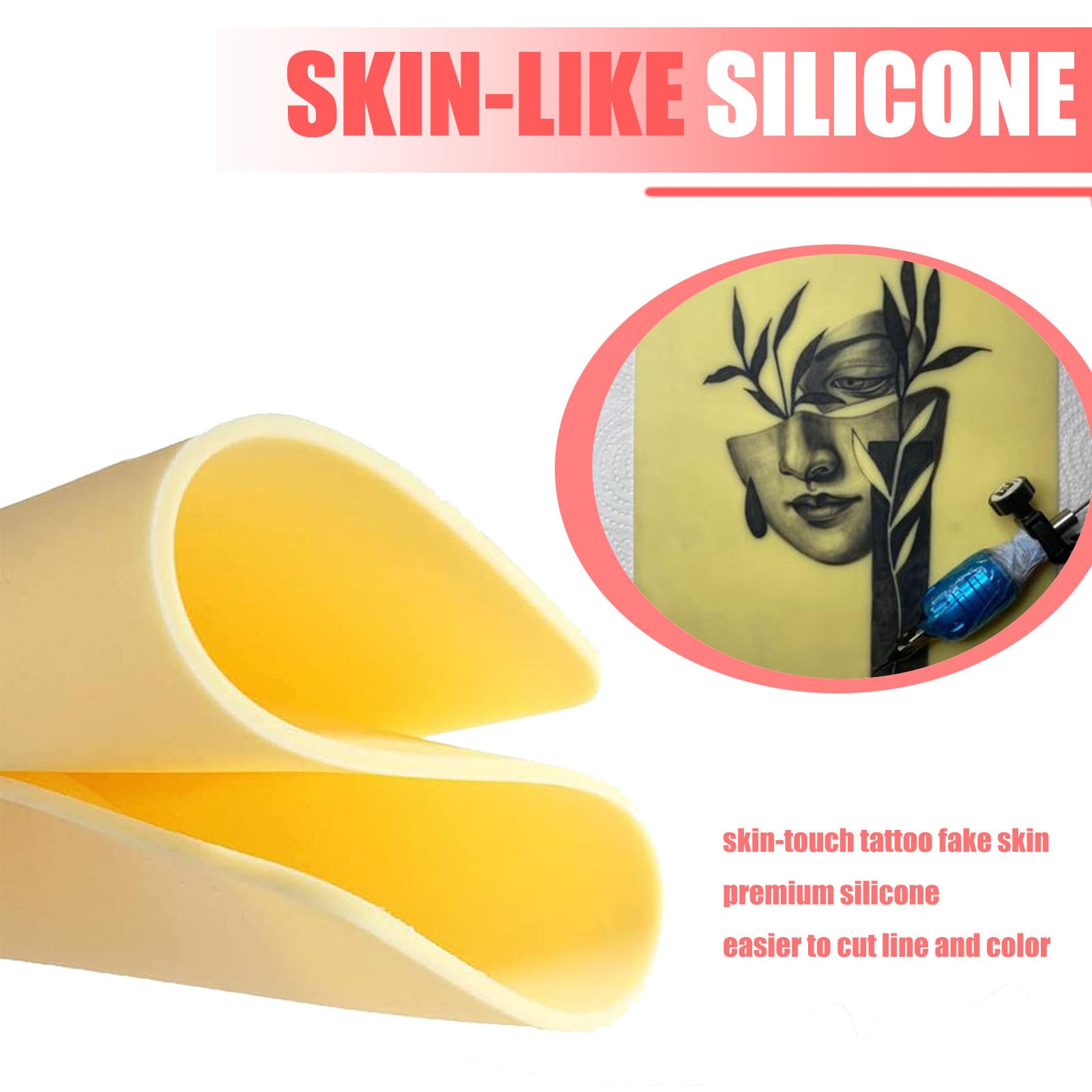 SOTICA 3MM Tattoo Skin Practice – 6-Pack Silicone Skins 12x8