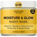 SOULSPA PURE Hydrating Face Mask – Overnight Mask with Hyaluronic Acid, Vitamin C, Squalane & Prickly Pear