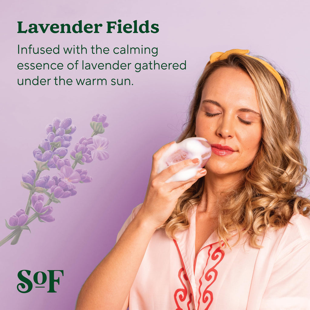 South Of France SoF Lavender Fields Triple-Milled Bar Soap – Coconut Oil & Organic Shea Butter, Vegan & Non-GMO | 6 oz Bar (Set of 6)