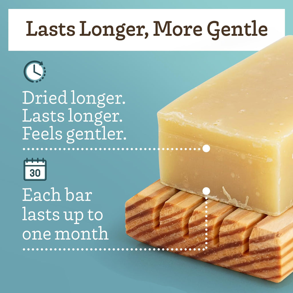 Southern Natural Goat Milk Soap Bar Castile 3-Pack – Unscented for Dry, Sensitive Skin