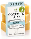 Southern Natural Goat Milk Soap Bar Castile 3-Pack – Unscented for Dry, Sensitive Skin